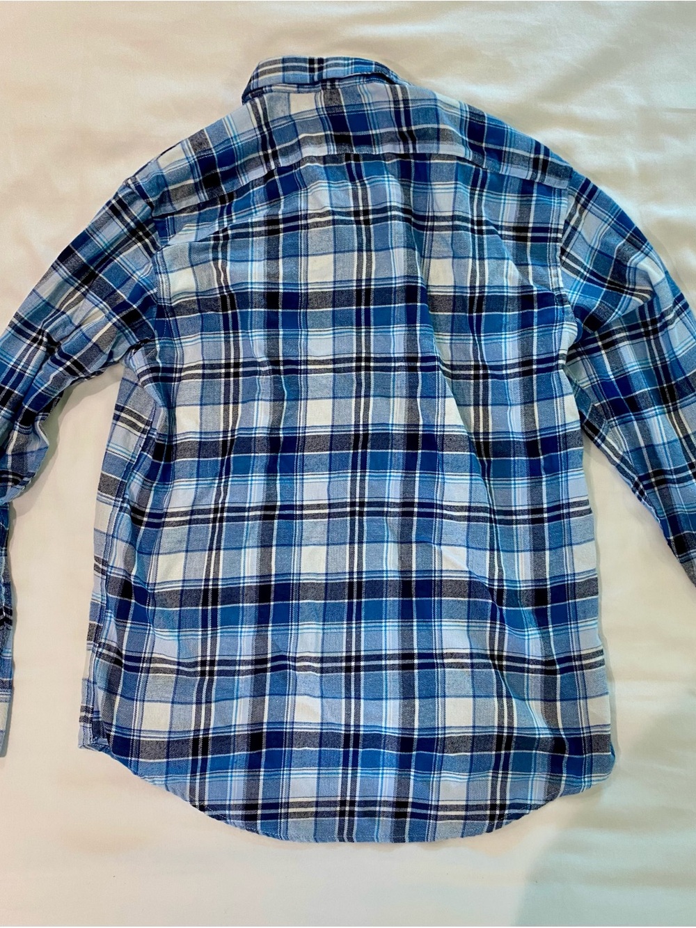 Izod Men's Blue and White Plaid Button-Down Shirt - Picture 3 of 4